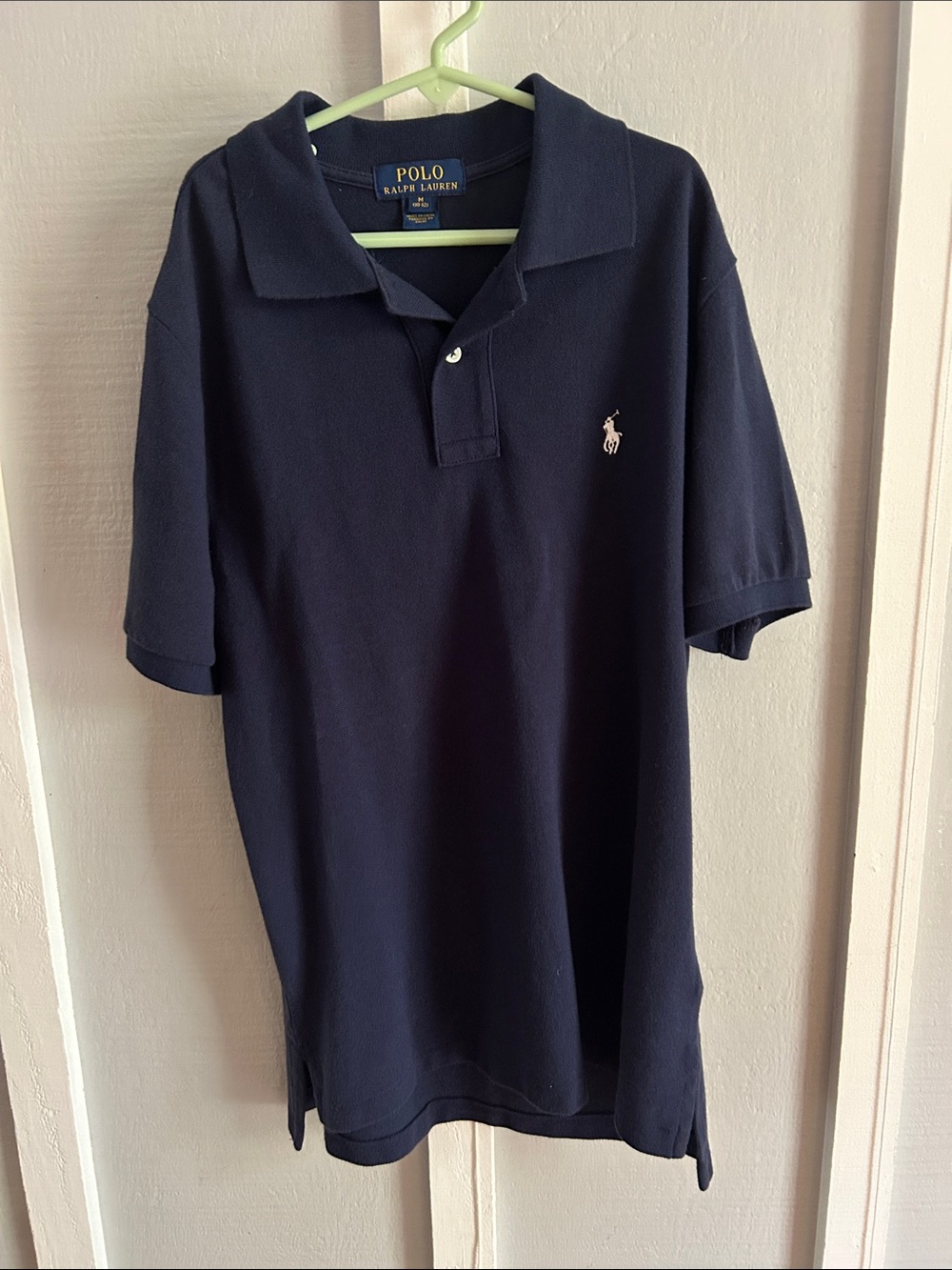 Polo Ralph Lauren Navy Short Sleeve Cotton Polo with white pony 10/12